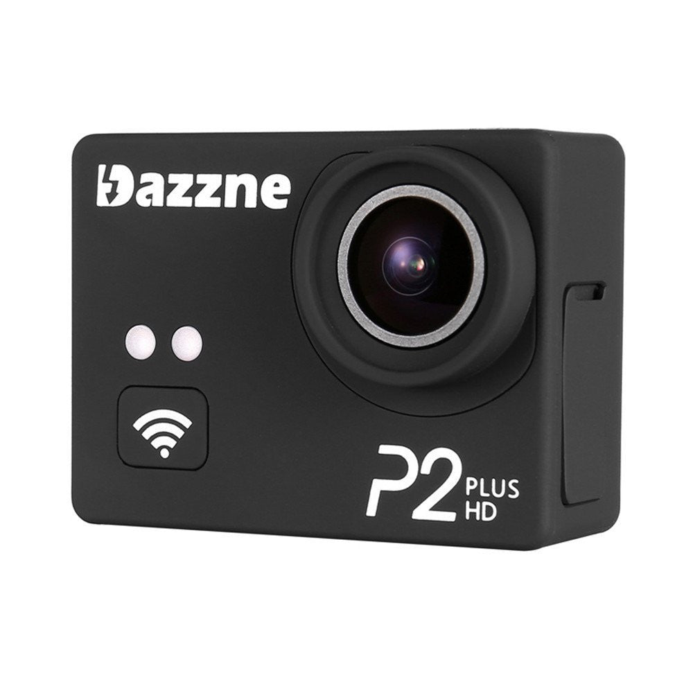 Dazzne P2 Plus Sports Action Camera - 2K HD, 170 Degree Lens, Wi-Fi, Waterproof Case, 2 Inch TFT Screen