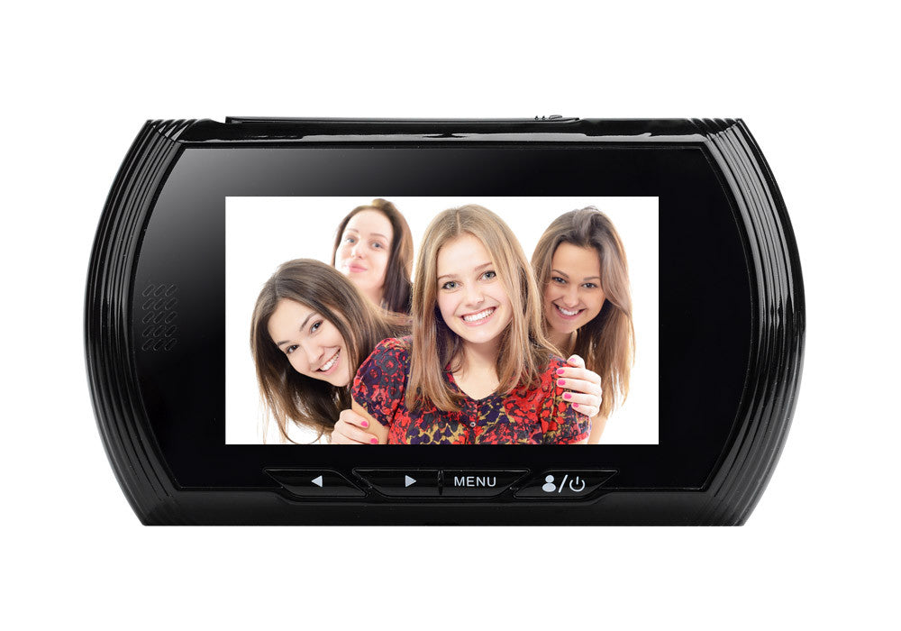 Smart Doorbell Camera - 1/4 Inch CMOS Sensor, 720P, 140 Degree Viewing Angle, Night Vision, Motion Detection, 4.3 Screen (Black)