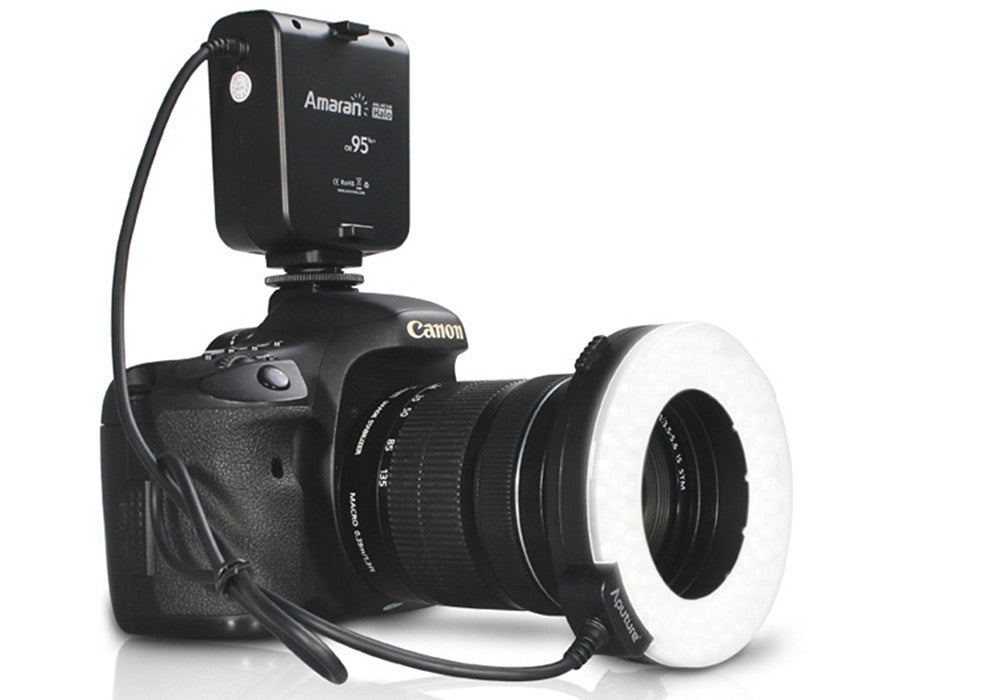 Amaran Halo AHL-HC100 LED Ring Flash Light For Canon DSLR - CRI 95+, Life Span of 100,000 Hours, 8 Adapter Rings