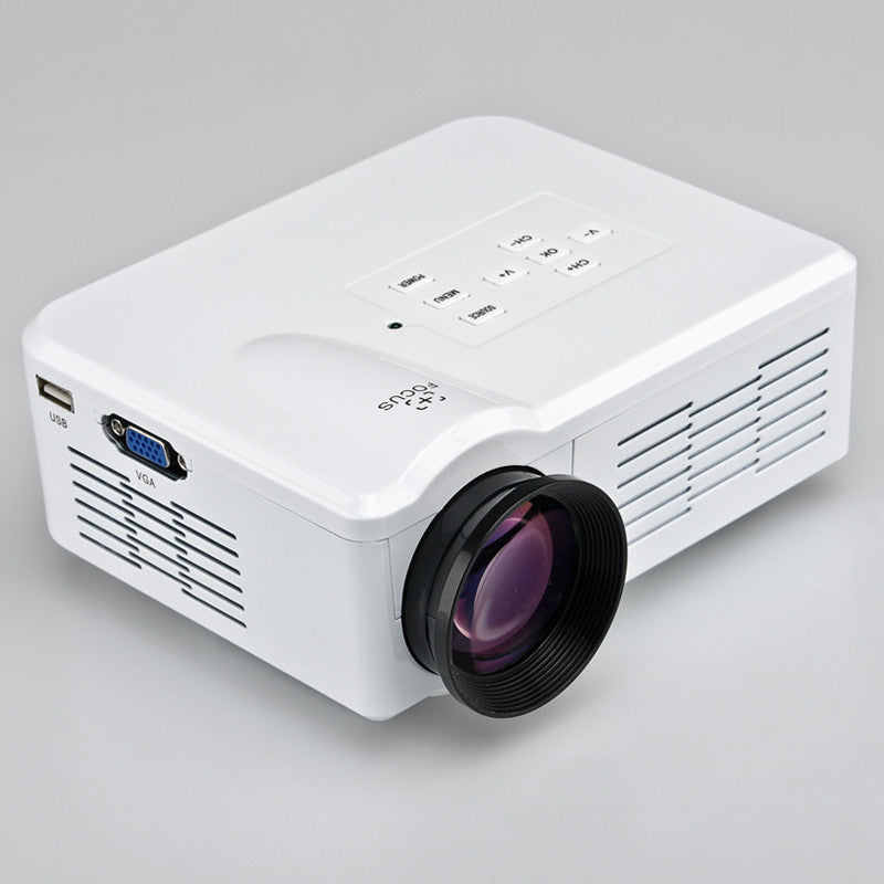 Mini LED Projector - 1080p Support, 3.5 Inch LCD, 80 Lumen, 30 To 100 Inch Image, 500:1 Contrast, HDMI, USB, AV, TV, VGA (white)