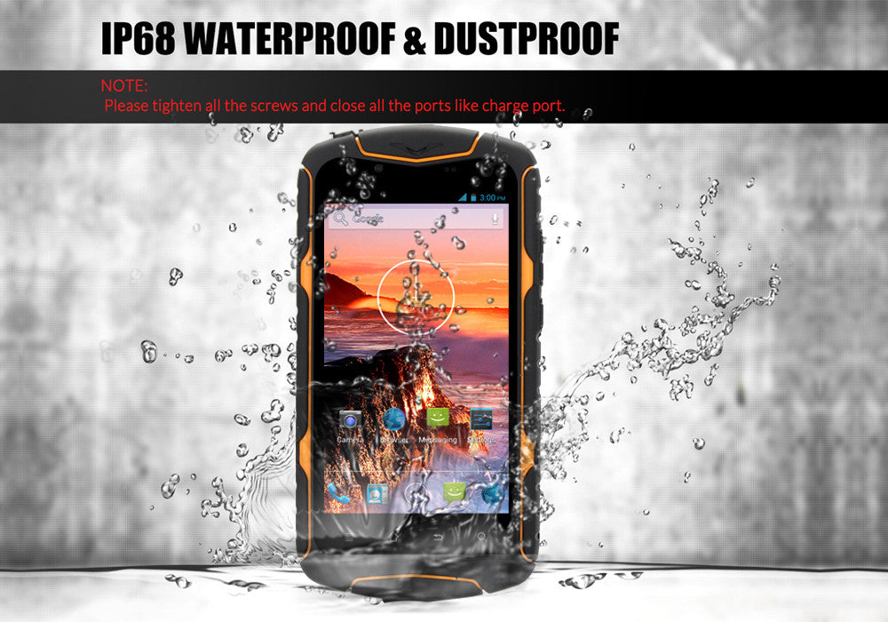 No.1 X1 Rugged Smartphone - 5 Inch IPS Screen, IP68 Rating, GPS, 5MP+13MP Camera, 3300mAh Battery, Android OS (Yellow)