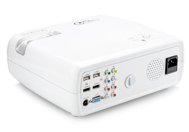5 Inch TFT LCD LED Projector 'Saturn' - 2600 Lumens, 800x 480 Resolution, 1080p Support, Manual Focus Lens (White)