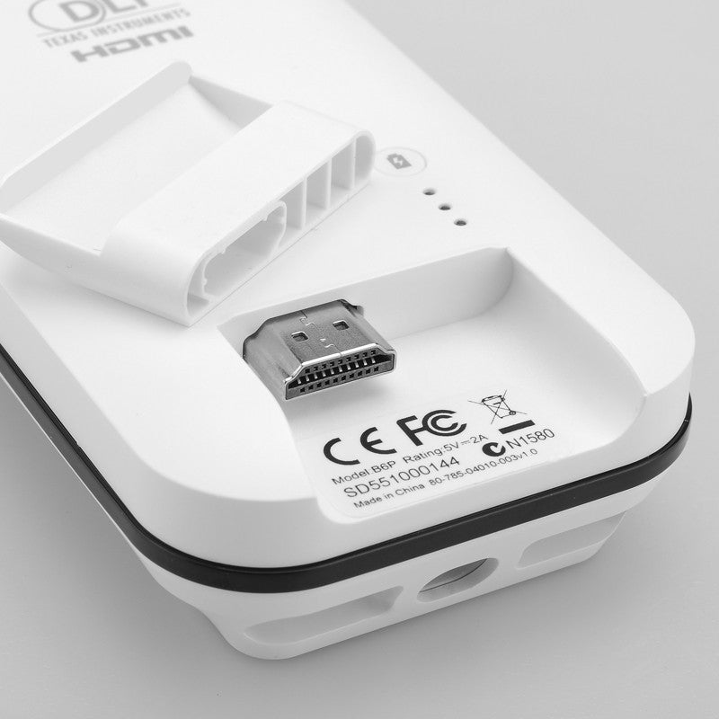 HDMI DLP Pocket Projector for iPhone 6 / 6s 'iBeam i60' - 120 Lumens, 1000:1 Contrast, 3000 mAh Battery, 60 Inch Projection Size