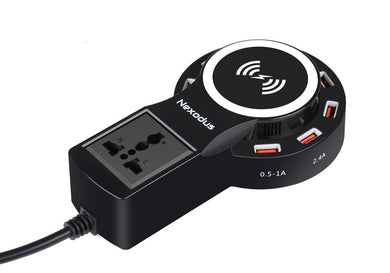 Nexodus LifeLine Qi Wireless Charging Pad - 8 Port USB Charging Station, Free USB-C Cable, 60W  (Black)