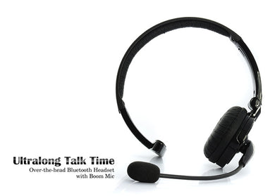 Bluetooth Headset with Boom Mic - 18 Hours Talk Time, Dual-Phone Connection