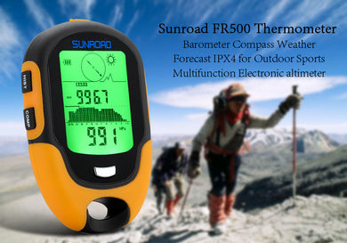 Sunroad FR500 Multifunction Outdoor Altimeter - Barometer, Compass, Thermometer, Hygrometer, LED Torch, IPX4