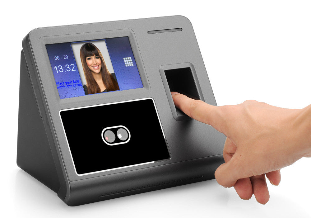 Fingerprint + Facial Recognition Attendance System - 300 Facial + 3000 Fingerprint Templates + 200000 Record Log