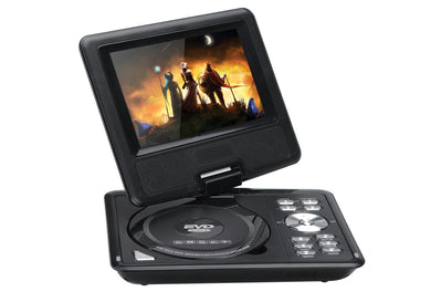7 Inch Kids Portable DVD Player - Wide screen TFT Color Display, eBook, FM Radio, Game Controller, TV Antenna (Black)
