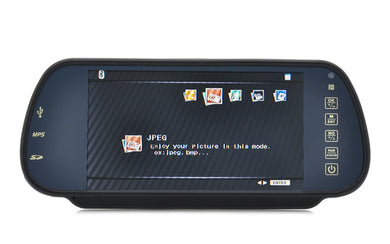 Rear View Mirror Monitor and Multimedia MP4 Player - 7 Inch, Handsfree, Bluetooth