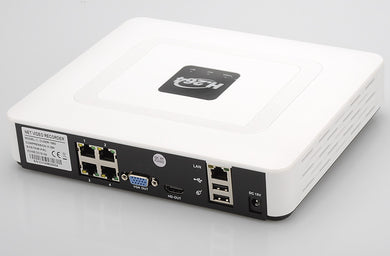 4 Channel PoE Mini NVR Surveillance System - HDMI, 4x 1/4 Inch CMOS Sensor 720p IP Cameras